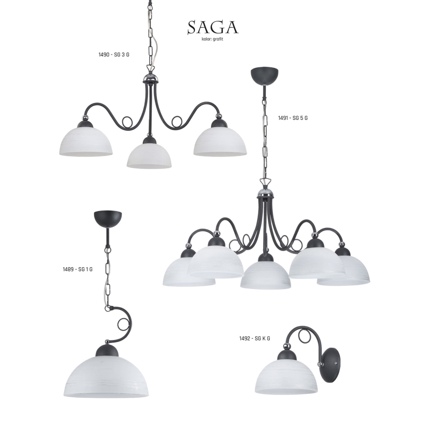 Jupiter 1489 - Chandelier on a chain SAGA 1xE27/60W/230V