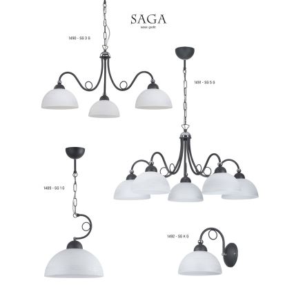 Jupiter 1490 - Chandelier on a chain SAGA 3xE27/60W/230V