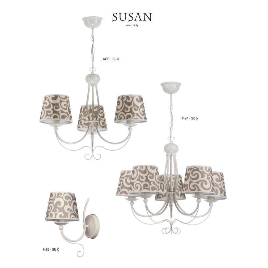 Jupiter 1493 - Chandelier on a chain SUSAN 3xE27/60W/230V