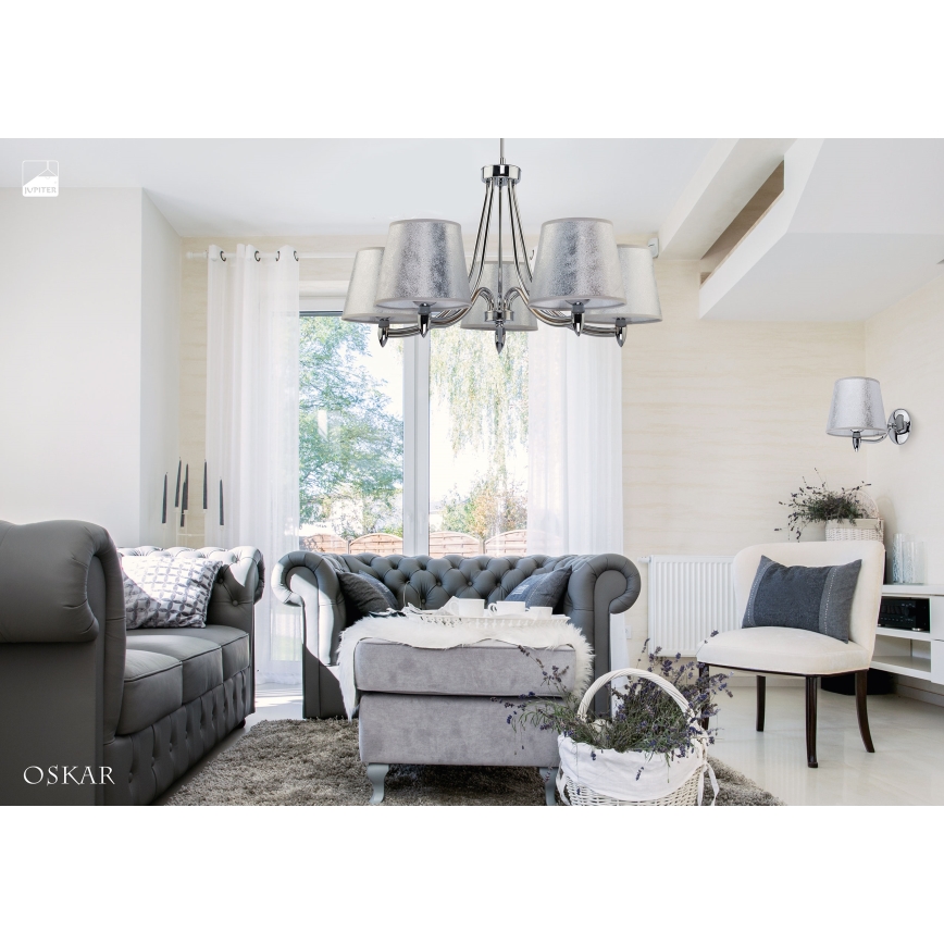 Jupiter 1516 - OS 5 ch - Pendant chandelier OSKAR 5xE27/60W