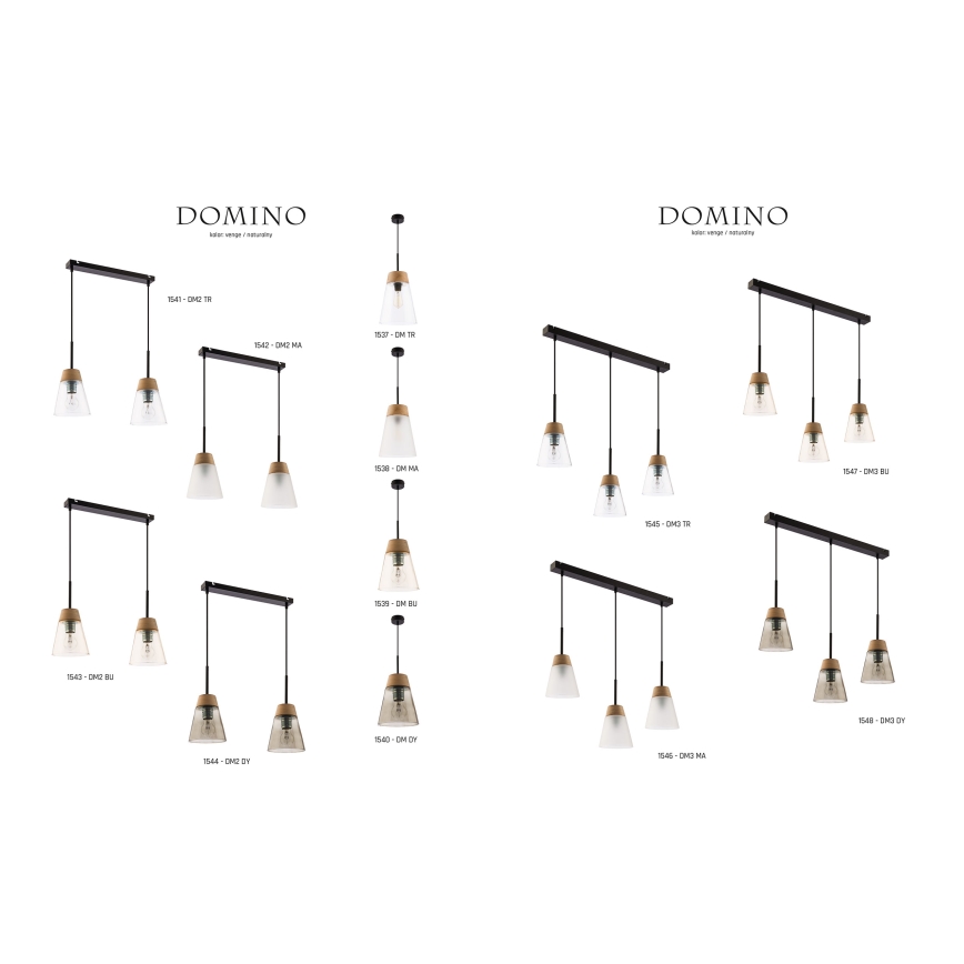 Jupiter 1537 - DM 1 TR - Pendant light DOMINO E27/60W
