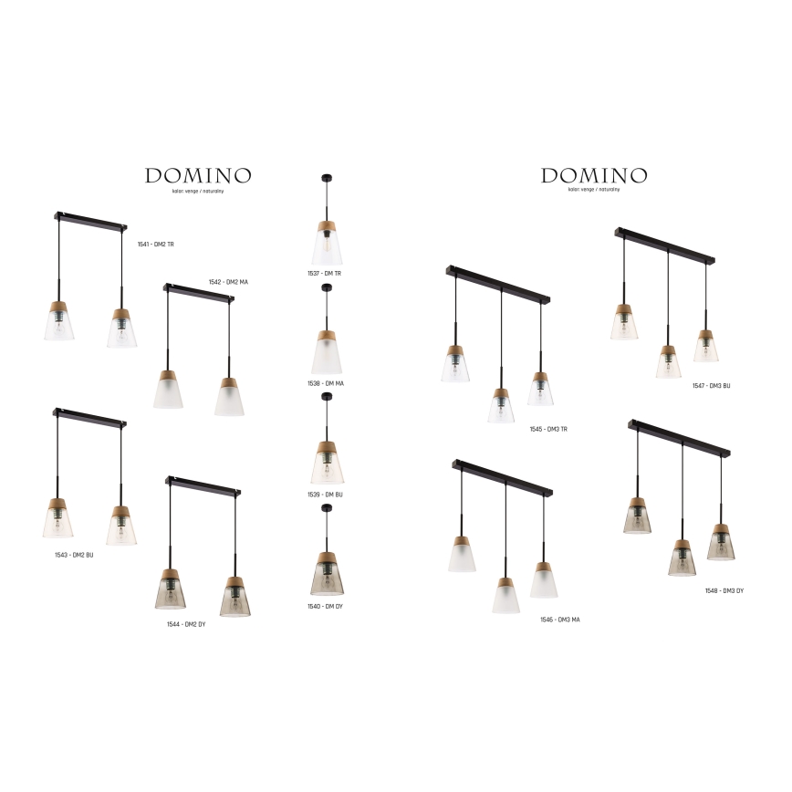 Jupiter 1547 - DM 3 BU - Pendant light DOMINO 3xE27/60W
