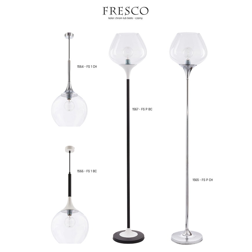 Jupiter 1564 - FS 1 CH - Pendant light FRESCO E27/60W