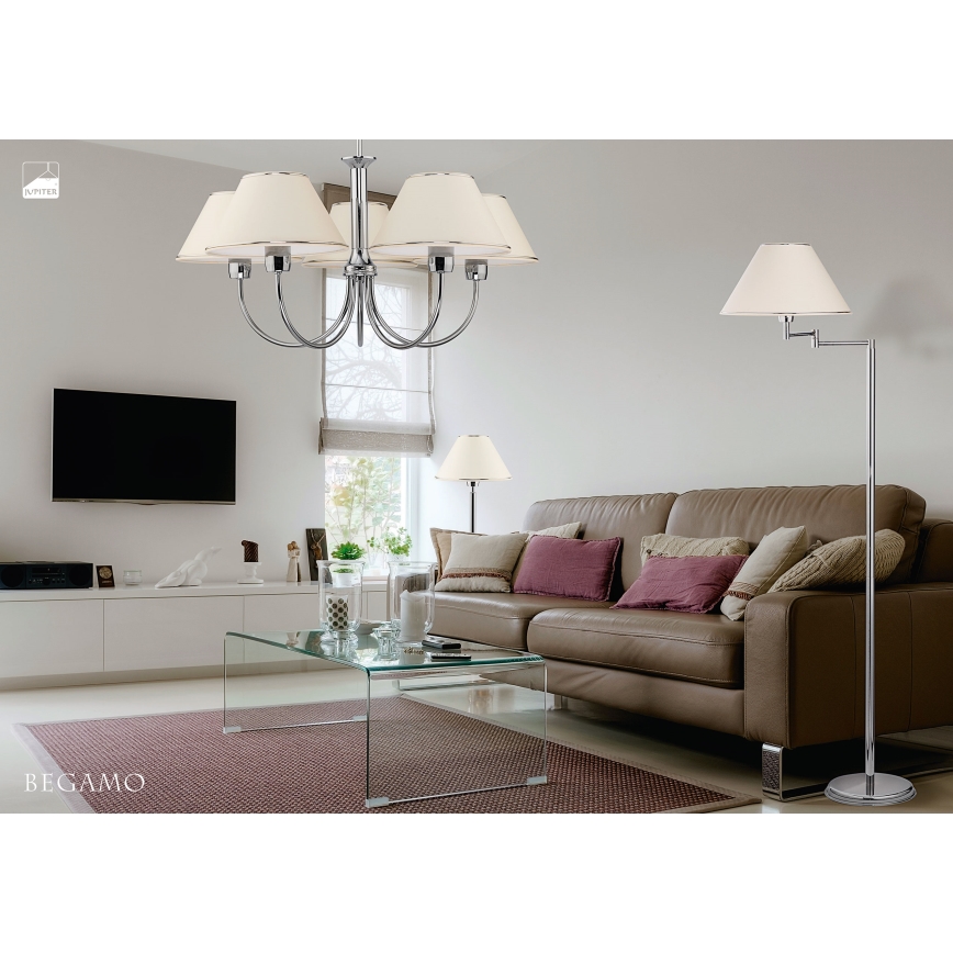 Jupiter 1580 - BG 5 CH - Chandelier on a rod BEGAMO 5xE27/60W