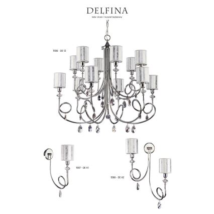 Jupiter 1596 - DE 12 CH - Crystal chandelier DOLPHINA 12xE14/40W