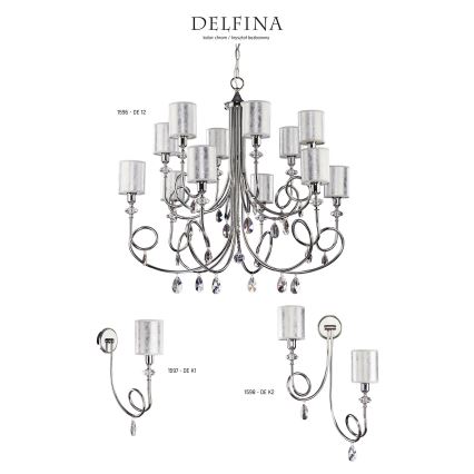 Jupiter 1597 - DE K1 CH - Crystal wall light DOLPHINA E14/40W