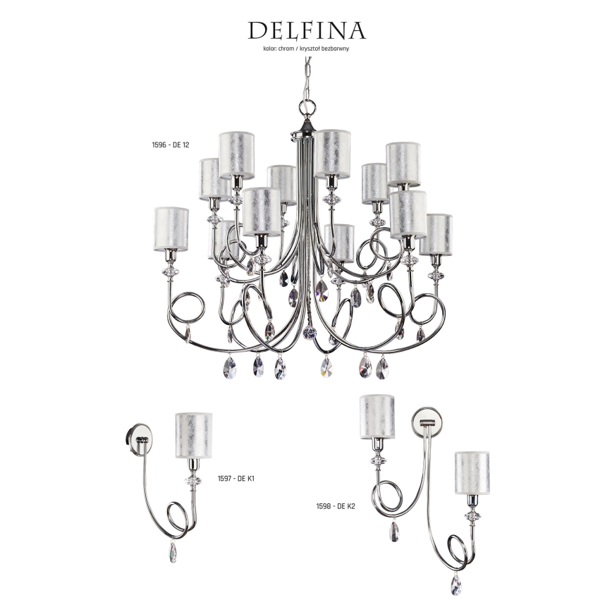 Jupiter 1597 - DE K1 CH - Crystal wall light DOLPHINA E14/40W