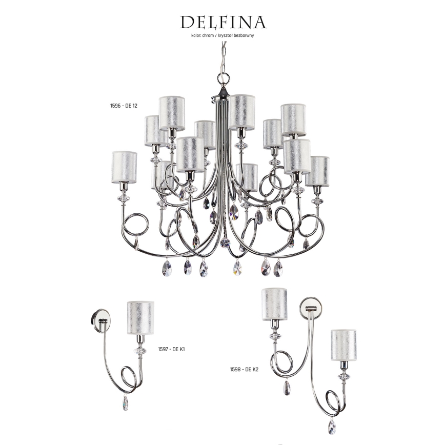 Jupiter 1598 - DE K2 CH - Crystal wall light DOLPHINA 2xE14/40W