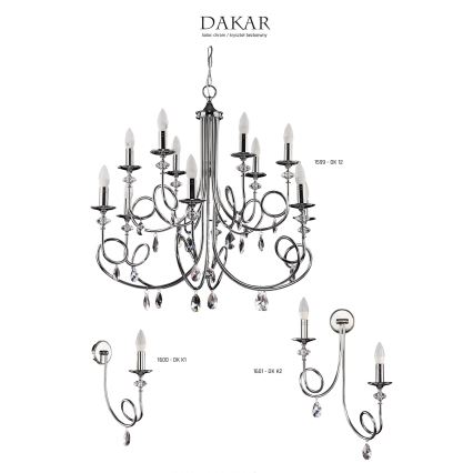 Jupiter 1599 - DK 12 CH - Chandelier DAKAR 12xE14/40W