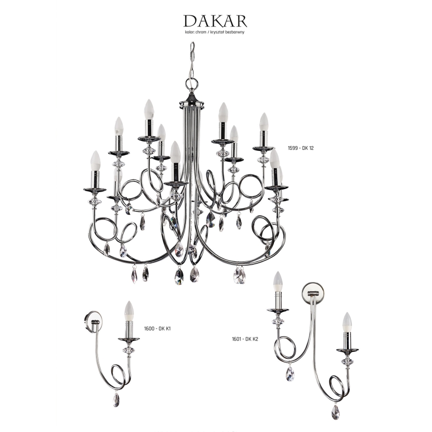 Jupiter 1599 - DK 12 CH - Chandelier DAKAR 12xE14/40W