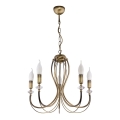 Jupiter 1611 - Chandelier on a chain MELODY 5xE14/40W/230V brass patina