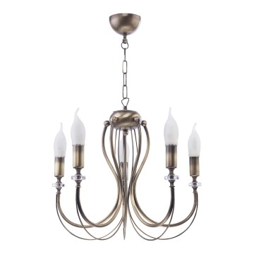 Jupiter 1634 - Chandelier on a string MELANI 5xE14/40W/230V brass patina