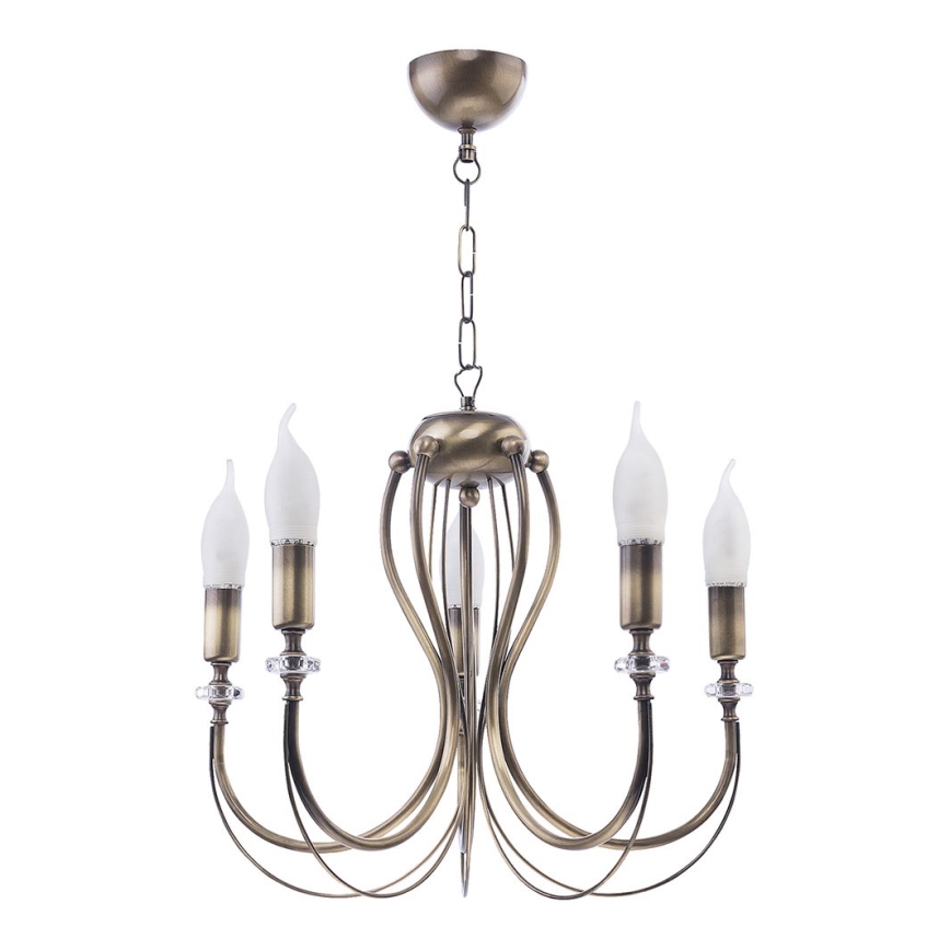 Jupiter 1634 - Chandelier on a string MELANI 5xE14/40W/230V brass patina