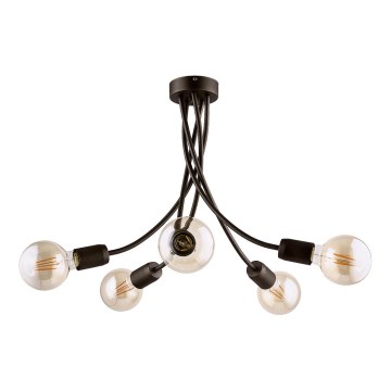 Jupiter 1638 - Pendant chandelier LUCE 5xE27/60W/230V titanium