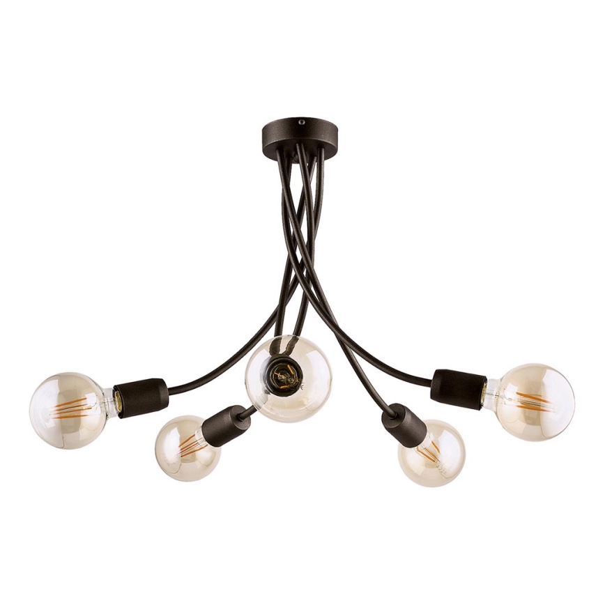 Jupiter 1638 - Pendant chandelier LUCE 5xE27/60W/230V titanium