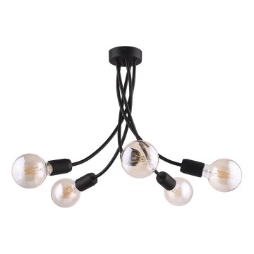 Jupiter 1640 - Pendant chandelier LUCE 5xE27/60W/230V black