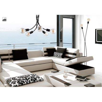 Jupiter 1640 - Pendant chandelier LUCE 5xE27/60W/230V black
