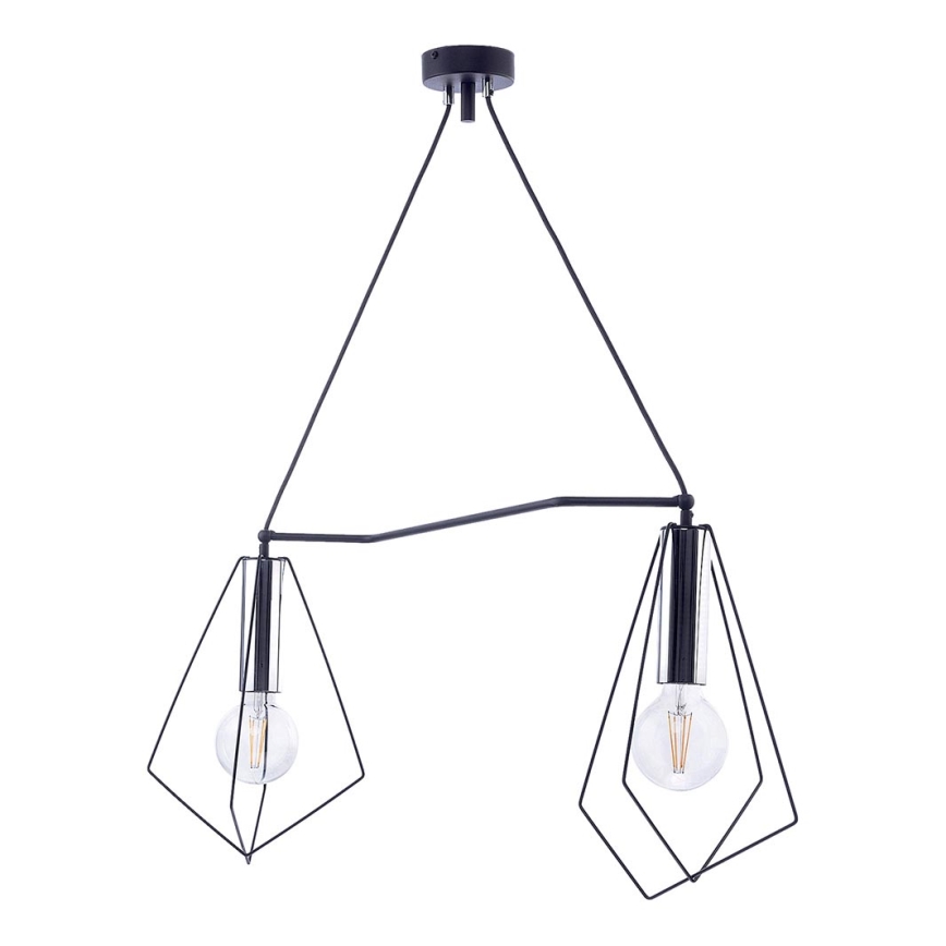 Jupiter 1662 - Chandelier on a string KAIR 2xE27/60W/230V black/shiny chrome