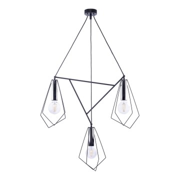 Jupiter 1663 - Chandelier on a string KAIR 3xE27/60W/230V black/shiny chrome
