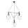 Jupiter 1663 - Chandelier on a string KAIR 3xE27/60W/230V black/shiny chrome