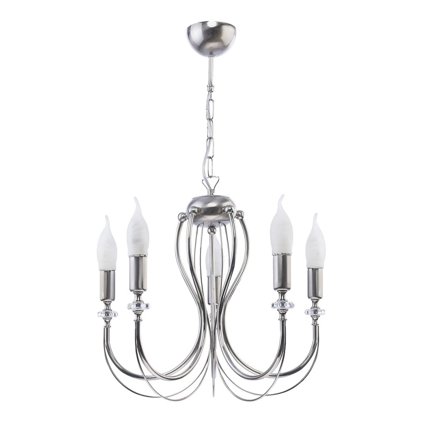 Jupiter 1688 - Chandelier on a chain MELANI 5xE14/40W/230V silver