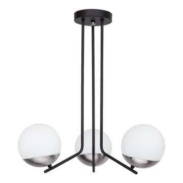 Jupiter 1723 - Chandelier on a pole SANTA 3xE14/40W/230V shiny chrome