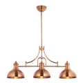 Jupiter 1791 - PT3 - Pendant chandelier PLATINO 3xE27/60W/230V copper