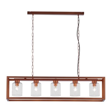 Jupiter 1804 - MC5 - Chandelier on a chain MACARI 5xE27/60W/230V copper