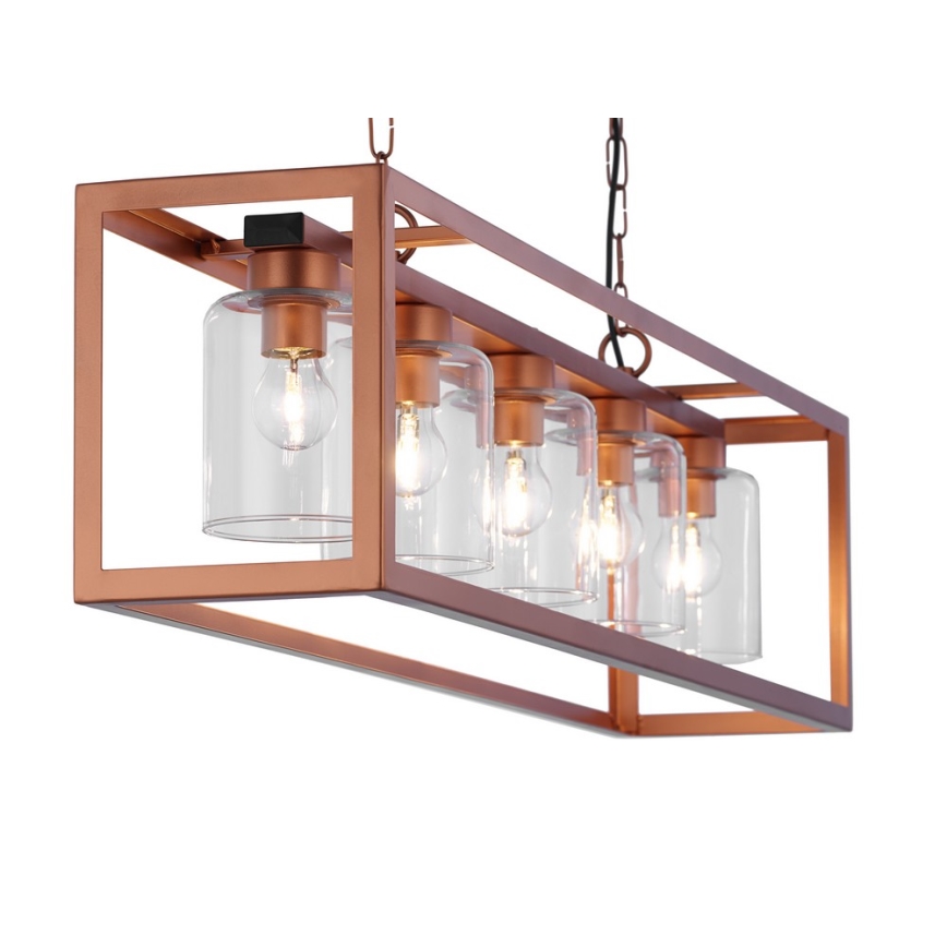 Jupiter 1804 - MC5 - Chandelier on a chain MACARI 5xE27/60W/230V copper