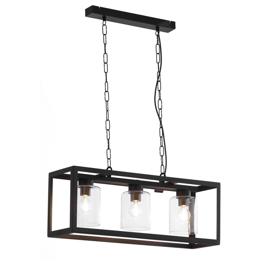 Jupiter 1805 - MC3 - Chandelier on a chain MACARI 3xE27/60W/230V black