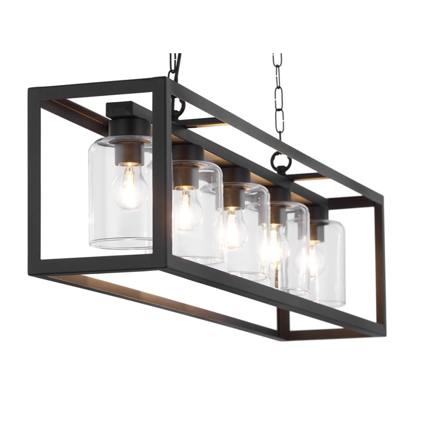 Jupiter 1806 - MC5 - Chandelier on a chain MACARI 5xE27/60W/230V black