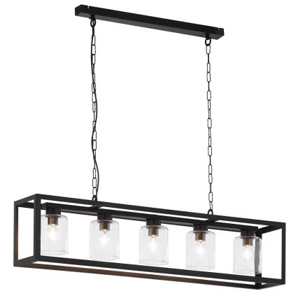 Jupiter 1806 - MC5 - Chandelier on a chain MACARI 5xE27/60W/230V black