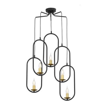 Jupiter 1811 - PI5 E14 - Chandelier on a string PONTI 5xE14/40W/230V black