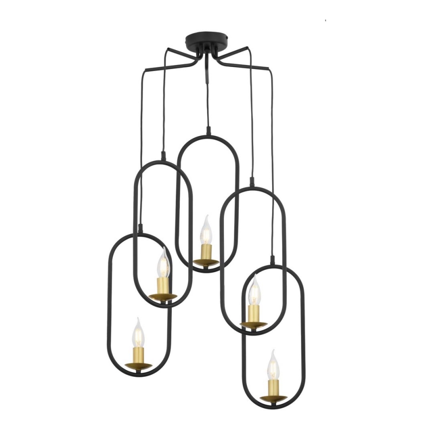 Jupiter 1811 - PI5 E14 - Chandelier on a string PONTI 5xE14/40W/230V black