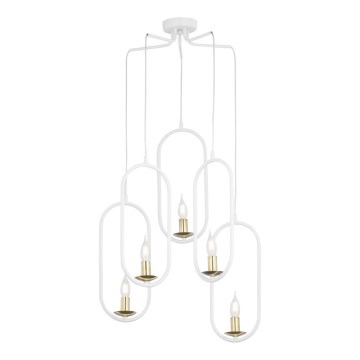 Jupiter 1815 - PI5 E14 - Chandelier on a string PONTI 5xE14/40W/230V white