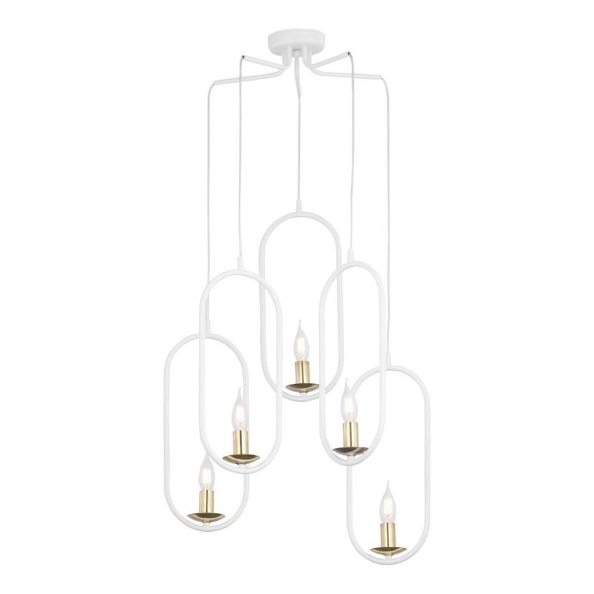 Jupiter 1815 - PI5 E14 - Chandelier on a string PONTI 5xE14/40W/230V white