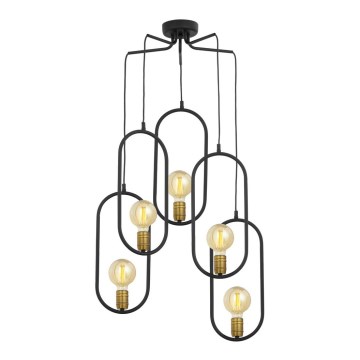 Jupiter 1819 - PI5 E27 - Chandelier on a string PONTI 5xE14/40W/230V black
