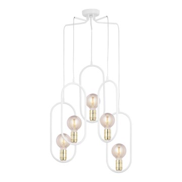Jupiter 1823 - PI5 E27 - Chandelier on a string PONTI 5xE14/40W/230V white