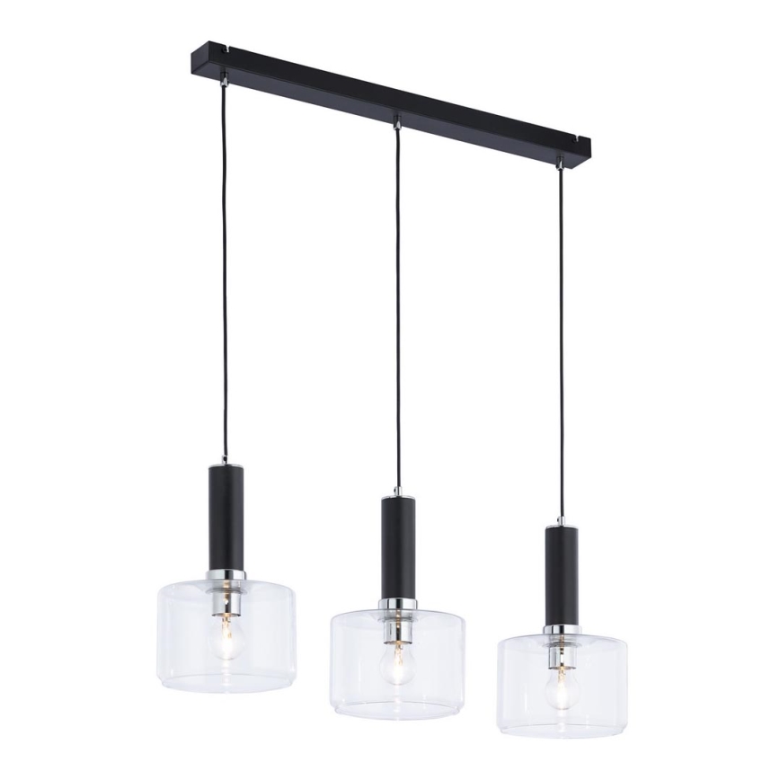 Jupiter 1857 - VA3 - Chandelier on a string VANES 3xE27/60W/230V shiny chrome/black