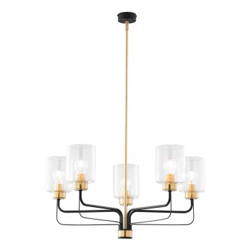 Jupiter 1882 - CERES Rod-Mounted Chandelier 5xE27/15W/230V Gold/Black