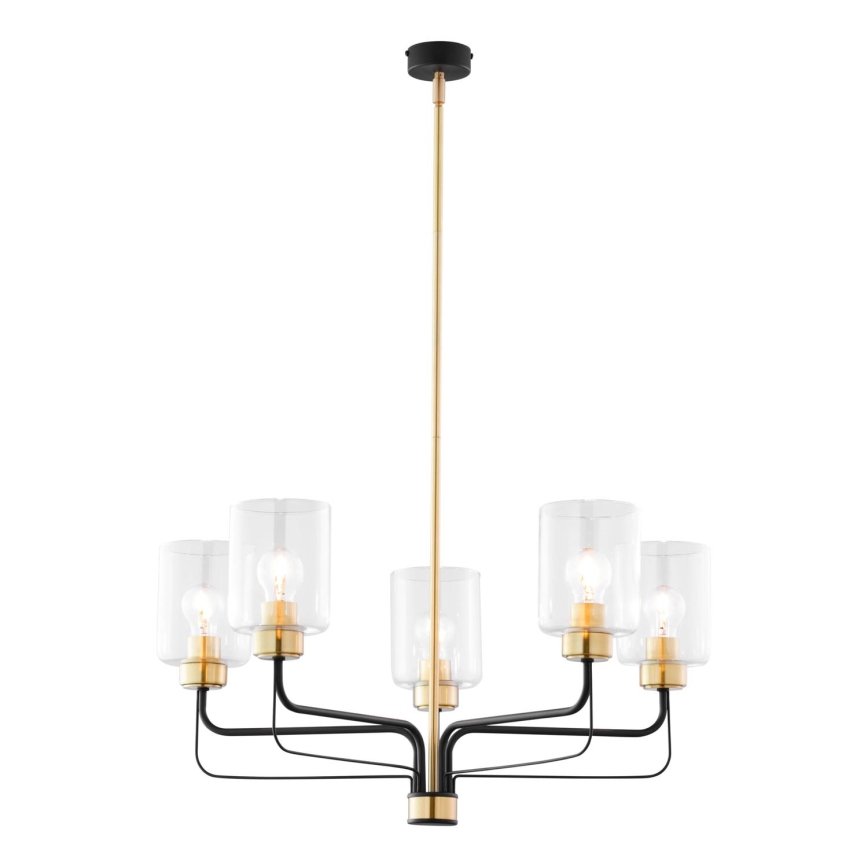 Jupiter 1882 - CERES Rod-Mounted Chandelier 5xE27/15W/230V Gold/Black