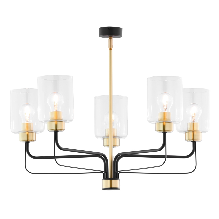 Jupiter 1882 - CERES Rod-Mounted Chandelier 5xE27/15W/230V Gold/Black