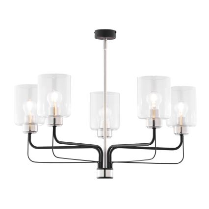 Jupiter 1884 - CERES Rod Chandelier 5xE27/15W/230V Matte Chrome/Black