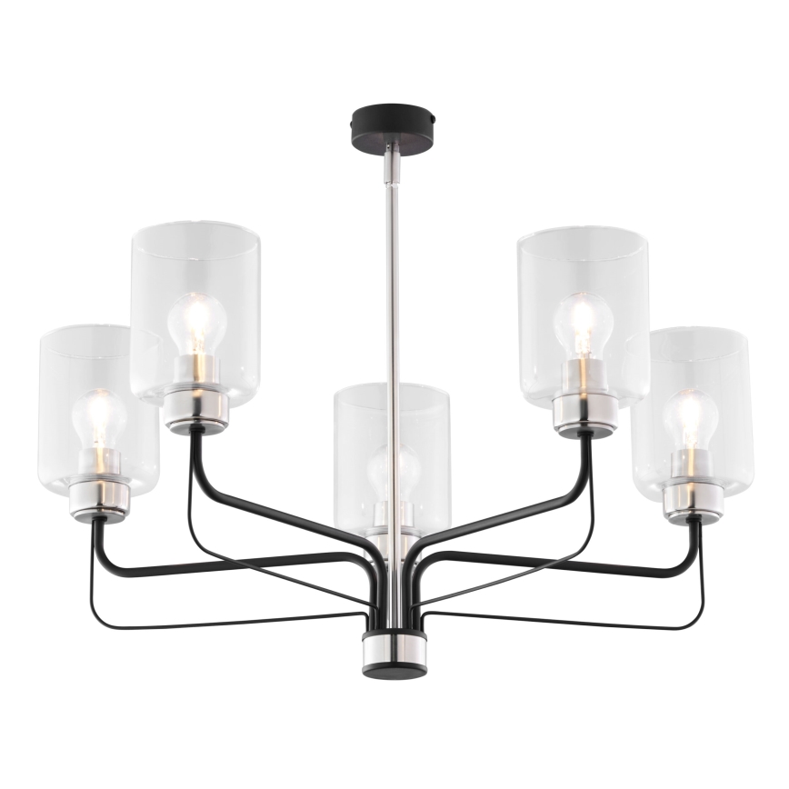 Jupiter 1884 - CERES Rod Chandelier 5xE27/15W/230V Matte Chrome/Black