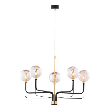 Jupiter 1886 - ERIS cable-suspended chandelier 5xG9/14W/230V gold/black/smoky beige