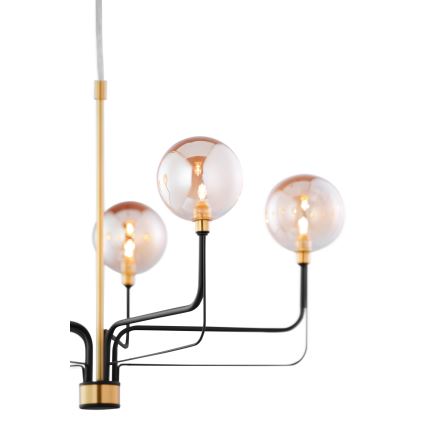 Jupiter 1886 - ERIS cable-suspended chandelier 5xG9/14W/230V gold/black/smoky beige