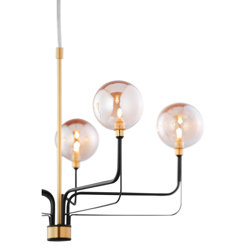 Jupiter 1886 - ERIS cable-suspended chandelier 5xG9/14W/230V gold/black/smoky beige