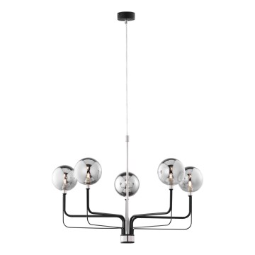 Jupiter 1888 - Cable-hung pendant ERIS 5xG9/14W/230V matte chrome/black/smoked grey