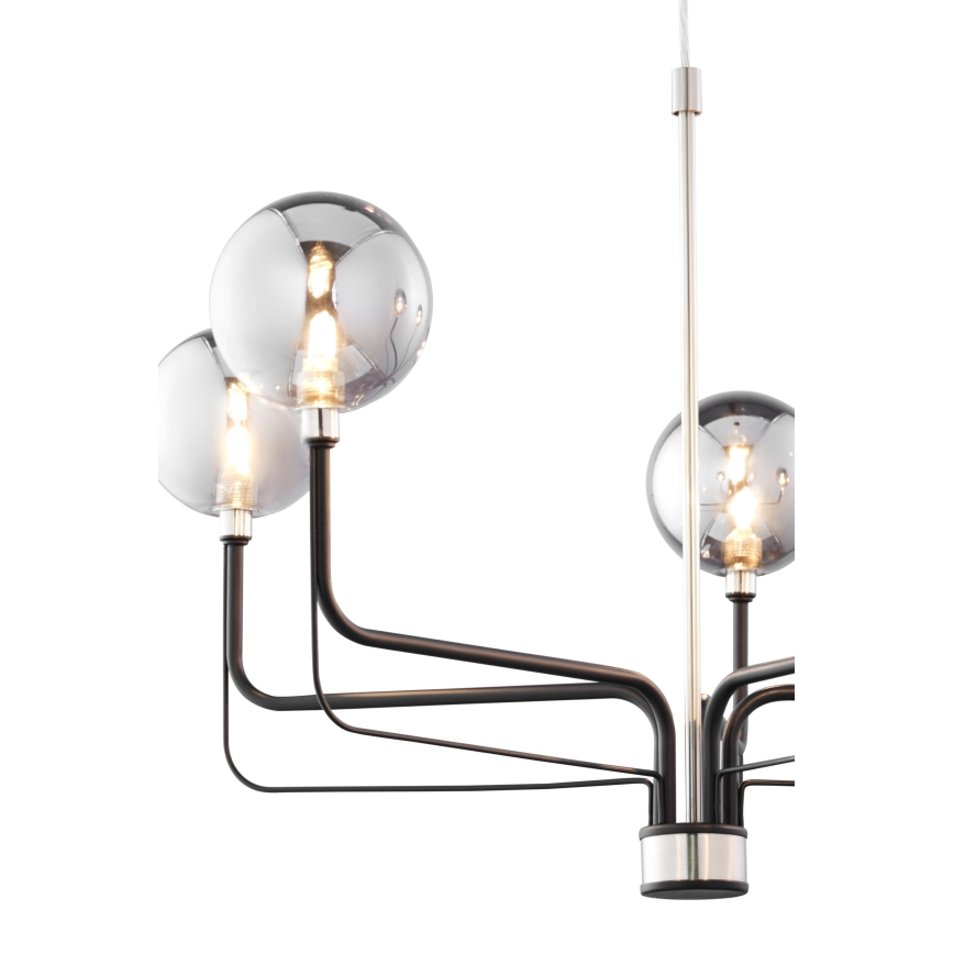 Jupiter 1888 - Cable-hung pendant ERIS 5xG9/14W/230V matte chrome/black/smoked grey