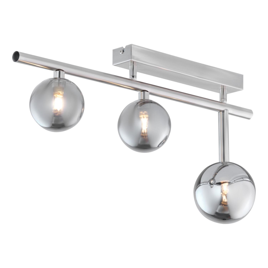 Jupiter 1901 - Surface-mounted chandelier NEPTUN 3xG9/14W/230V matte chrome/smoke grey